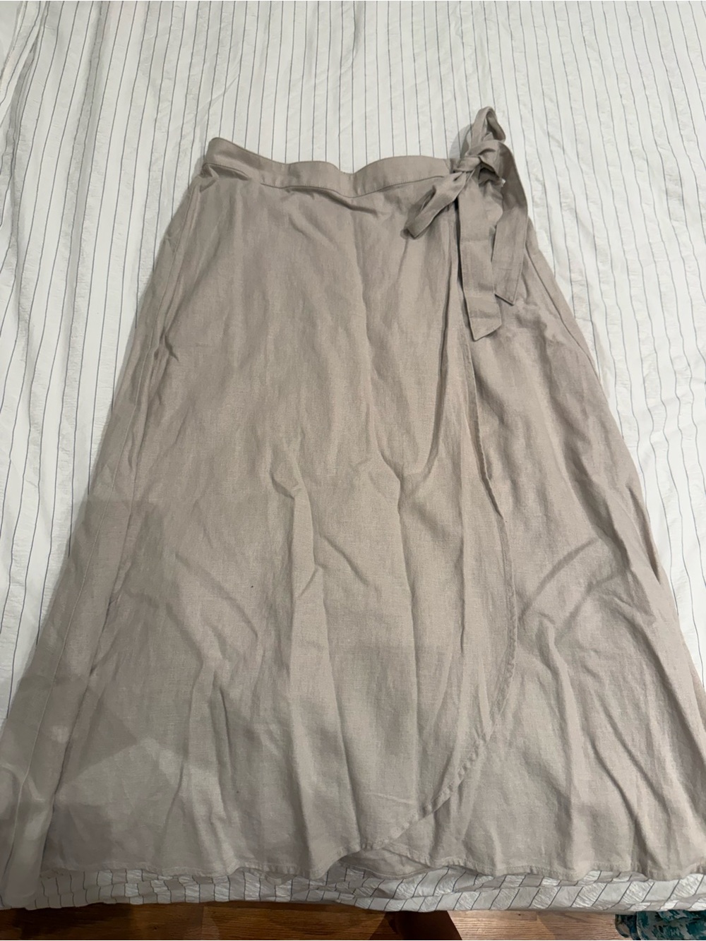 J. Crew Light Taupe Wrap Midi Skirt with Side Tie